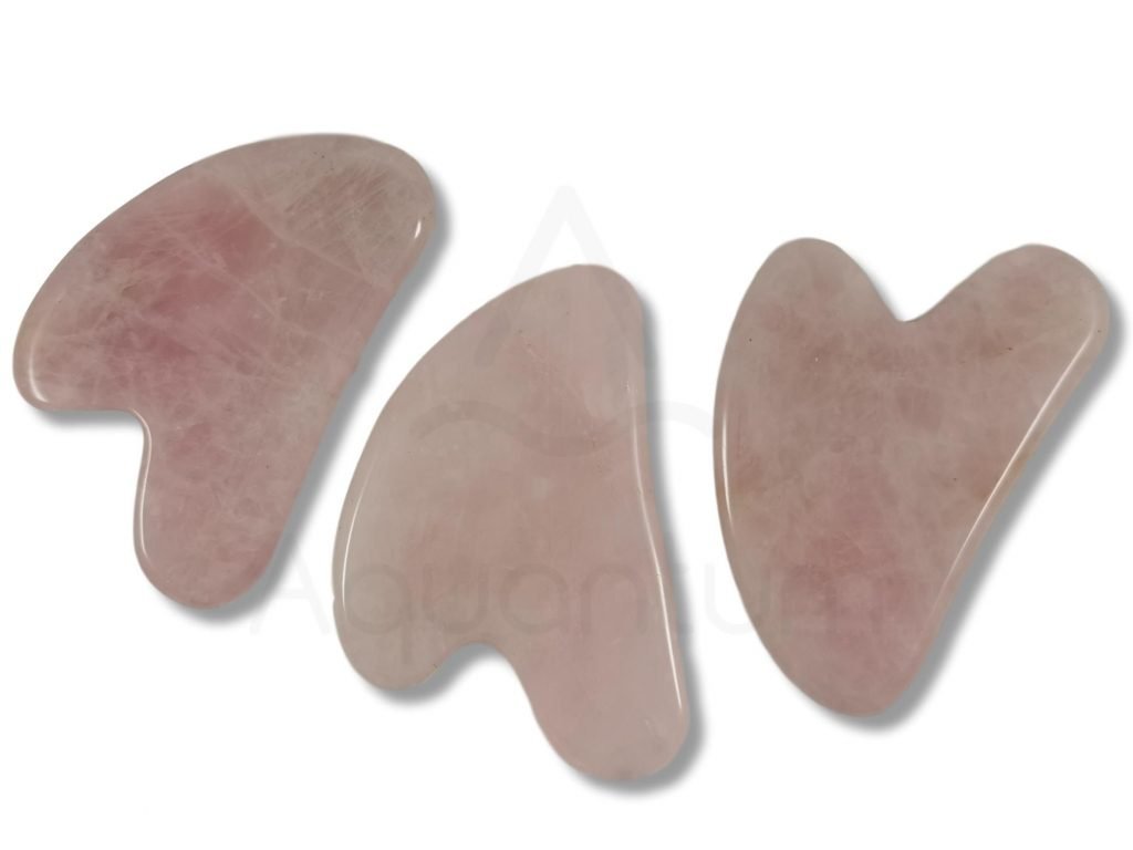 gua sha από ημιπολύτιμο λίθο ροζ χαλαζία