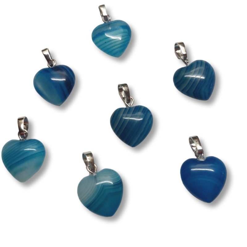 Αχάτης Μενταγιόν Μπλε Καρδιά