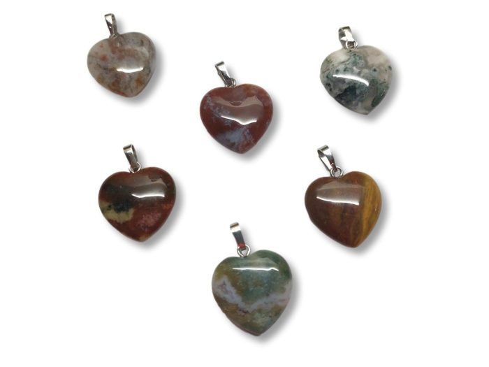 μενταγιόν καρδιά από αχάτη