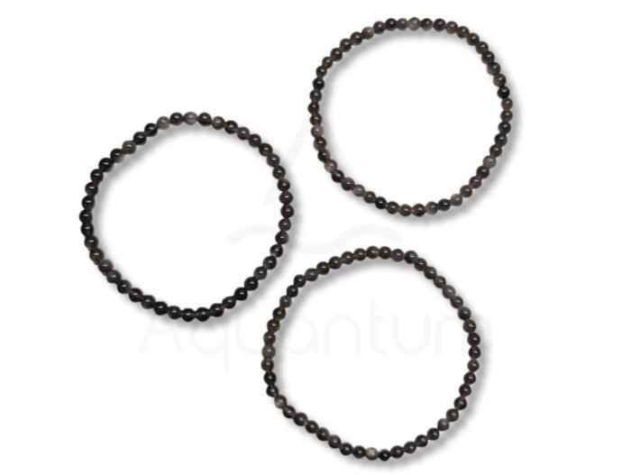 βραχιόλι οψιδιανός ασημί silver βραχιόλια ασημί οψιδιανού 3mm