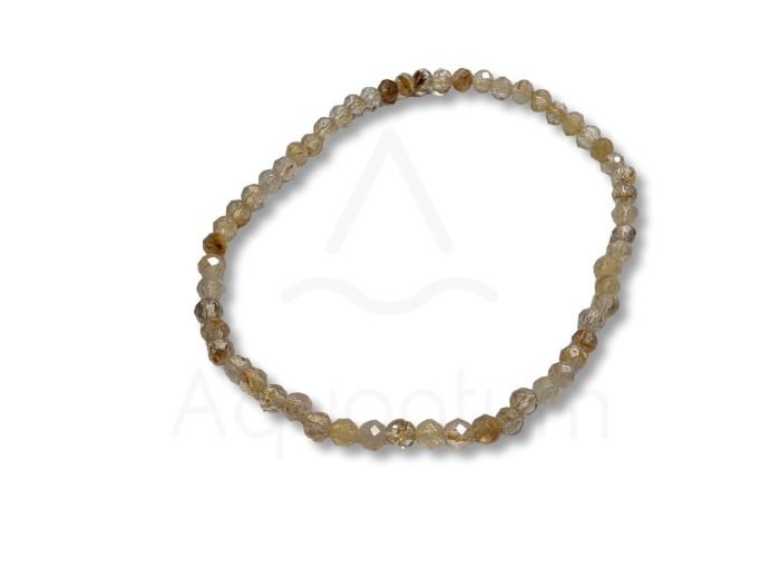 βραχιόλι χαλαζία με ρουτίλιο πολυεδρικό βραχιόλι χαλαζίας με ρουτίλιο