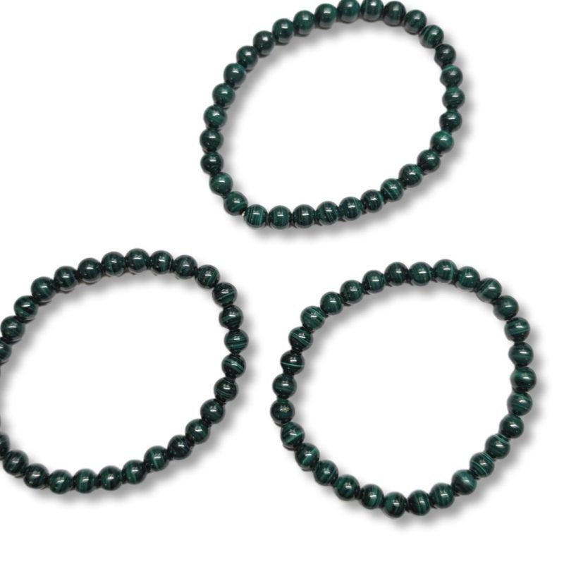 βραχιόλι μαλαχίτη με διάμετρο χάντρας 6μμ
