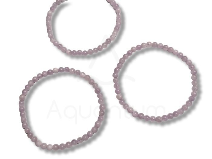 κουνζίτης βραχιόλι 4mm Κουνζίτης βραχιόλι με διάμετρο χάντρας 4mm