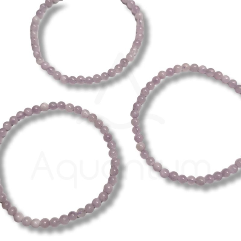 κουνζίτης βραχιόλι 4mm Κουνζίτης βραχιόλι με διάμετρο χάντρας 4mm