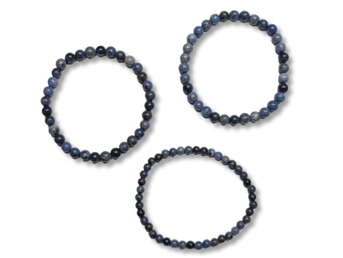 βραχιόλια ντουμορτιερίτη με διάμετρο χάντρας 4mm και 6mm