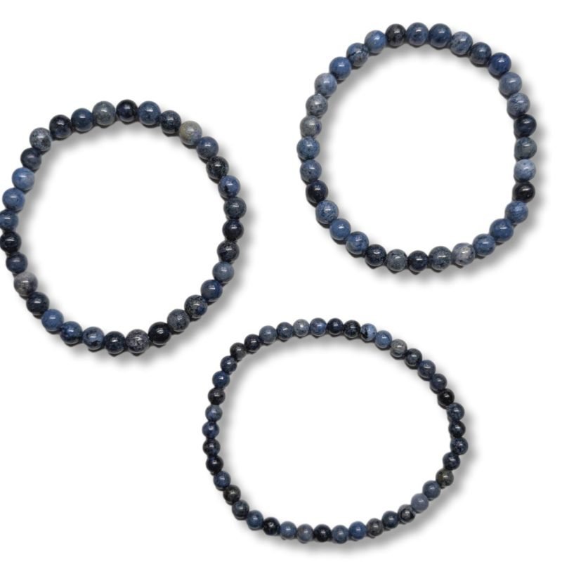 βραχιόλια ντουμορτιερίτη με διάμετρο χάντρας 4mm και 6mm