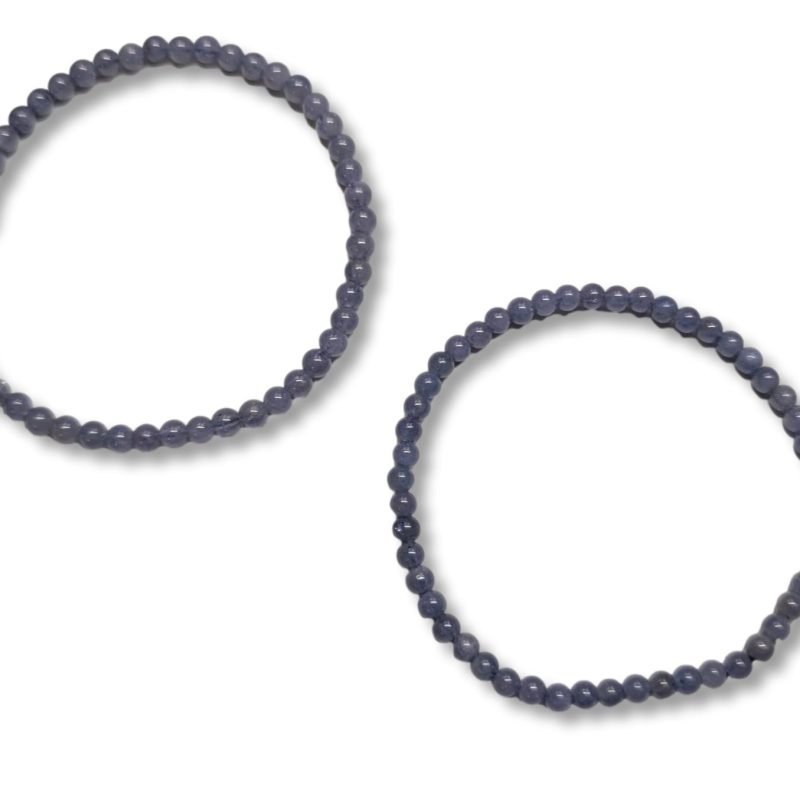 βραχιόλι από ημιοπολύτιμο λίθο Τανζανίτη με διάμετρο χάντρας 3mm